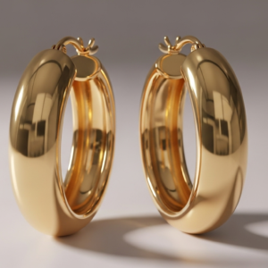 The "Eternity" Medium Gold Hoop Earrings (25mm) (Replica)
