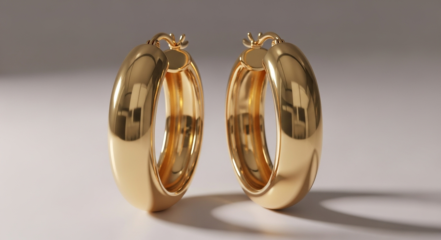 The "Eternity" Medium Gold Hoop Earrings (25mm) (Replica)