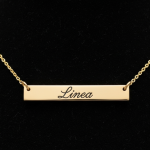 The "Linea" Engravable Gold Bar Necklace (Replica)
