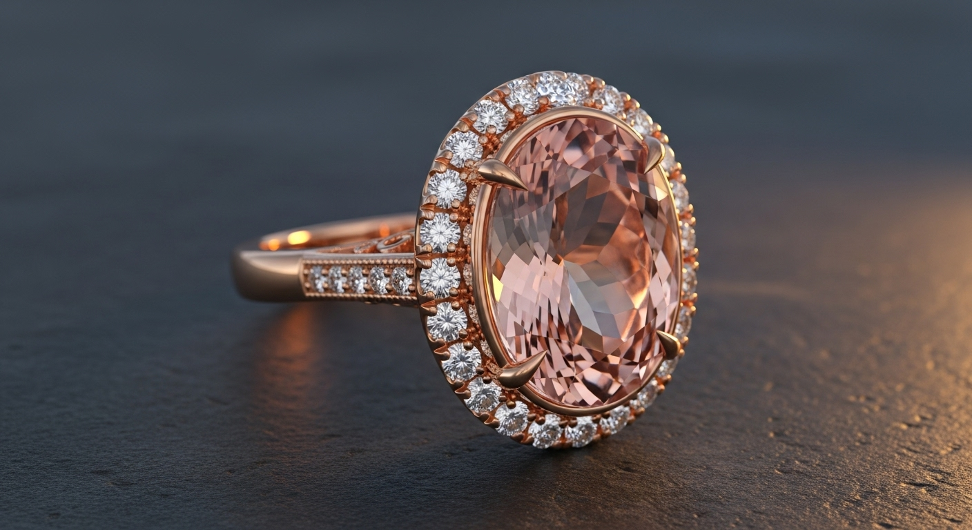 The "Dusk" Morganite & Rose Gold Ring (Replica)