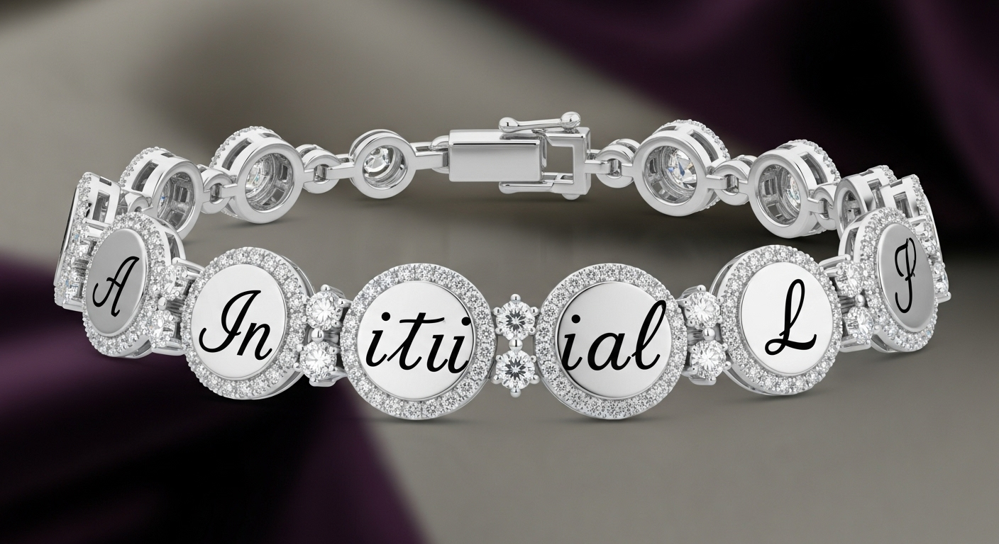The "Initial" Diamond Disc Bracelet (Replica)