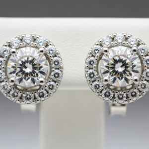 The "Aura" Diamond Halo Stud Earrings (Replica)