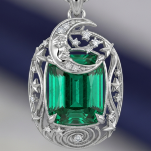 The "Celestial" Emerald Birthstone Pendant (Replica)