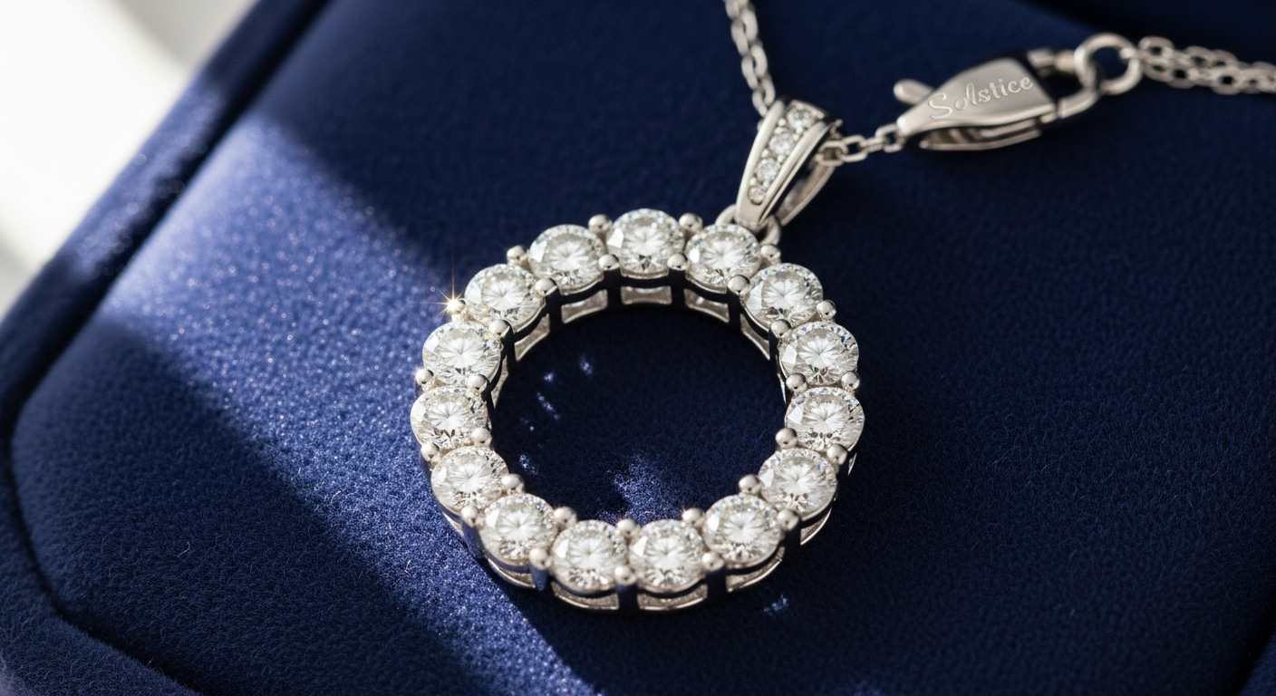 The "Solstice" Diamond Circle Pendant (Replica)